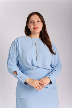 Блуза Legend Style B-028/LONG голубой - фото 5