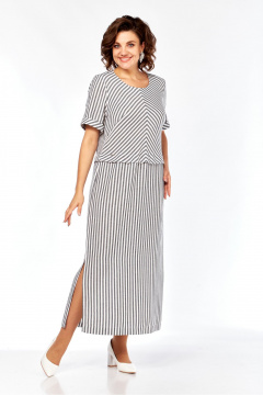 Платье SVT-fashion 585 полоска_лен - фото 1