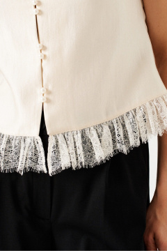 Блуза ELLETTO LIFE 3884 сливочный - фото 4