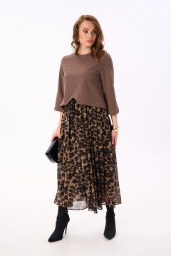 Платье NikVa 740-17 мокка_шоколадный_леопард - фото 5