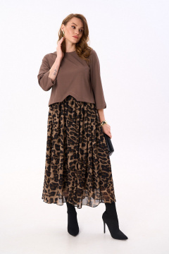 Платье NikVa 740-17 мокка_шоколадный_леопард - фото 2