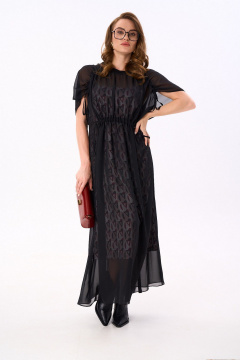 Платье NikVa 989-1 чёрный_ромбы_бургунди - фото 5
