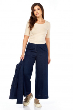 Брюки, куртка, топ Милора-стиль 1374 синий_джинс - фото 2