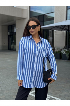 Блуза Dilana VIP 2099/1 голубая_полоска - фото 1