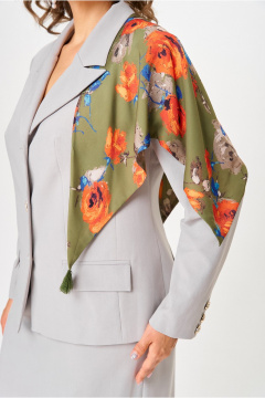 Жакет, платок, юбка DaLi 5788.2 серый - фото 4