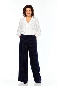 Брюки Элль-стиль 2396/1 темно-синий_полоска - фото 1