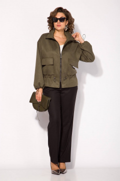 Брюки, жакет Liliana 1470БрПн хаки+черный - фото 3