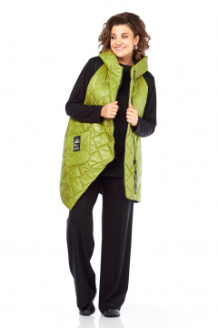 Брюки, джемпер, жилет Диомант 1995 зелень-черный - фото 1