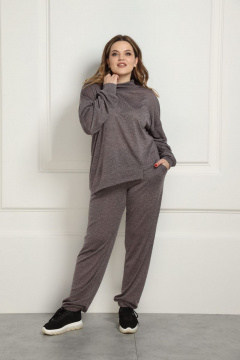 Фиолетовый удлинённый асимметричный свитшот спорт-стиль AMORI 6345 - фото 1