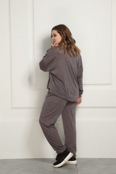 Фиолетовый удлинённый асимметричный свитшот спорт-стиль AMORI 6345 - фото 4