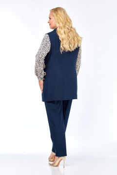 Блуза, брюки, жилет СиБон 0233 синий - фото 3