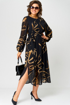 Платье EVA GRANT 7281 черный_принт - фото 1