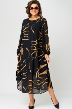 Платье EVA GRANT 7281 черный_принт - фото 3