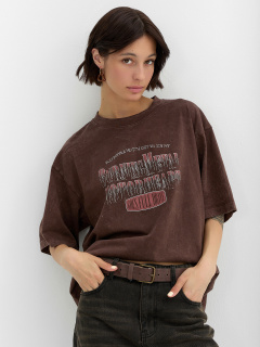 Футболка Mark Formelle 112961-1/25-ОБР38416П-0 ACID_WASH_коричневый_печать_009.2_Эйсид_1_сл_н - фото 3