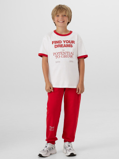 Брюки Mark Formelle 183394/24-34340П-7 алый_печать_2_сл_на_ЛВ_дет_пер - фото 1