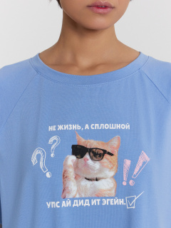 Сорочка Mark Formelle 572385/24-33467ПП-16 св.синий_печать_3_сл_на_пол - фото 4