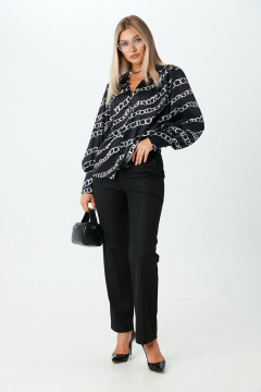 Блуза, брюки LM К148067 белые_цепи - фото 3