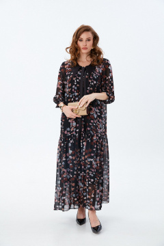 Платье NikVa 800-9 листья_мультиколор - фото 4