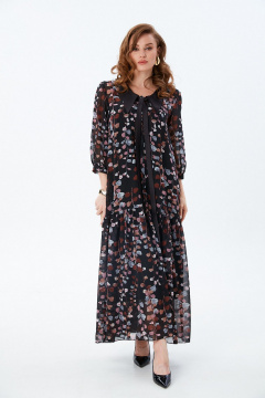 Платье NikVa 800-9 листья_мультиколор - фото 2