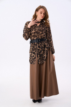 Блуза, юбка NikVa 815-4 шоколад_шоколадный_леопард - фото 1