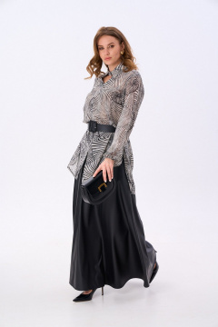 Блуза NikVa 816-7 чёрно-белые_ракушки - фото 3