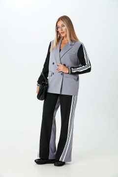 Брюки, жакет LM К1520155 черно-серый - фото 4