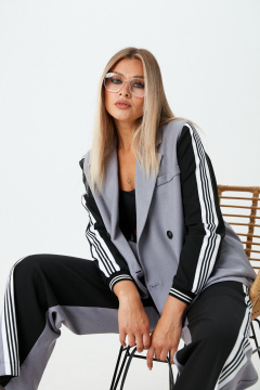 Брюки, жакет LM К1520155 черно-серый - фото 3