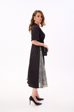 Платье NikVa 991-1 чёрный_ чёрно-белые_ракушки - фото 5