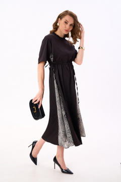 Платье NikVa 991-1 чёрный_ чёрно-белые_ракушки - фото 4