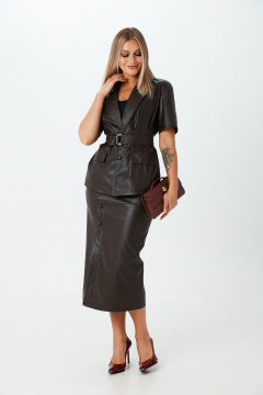 Жакет, юбка LM К1690170 коричневый - фото 2