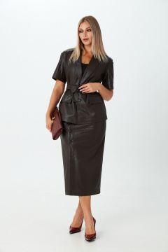 Жакет, юбка LM К1690170 коричневый - фото 1