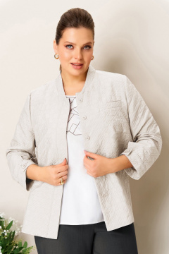 Блуза, брюки, жакет VOLNA 1401 белый_серый - фото 4