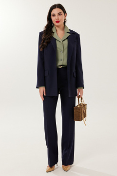 Блуза, брюки, жакет Твой имидж 2231 сине-оливковый - фото 1