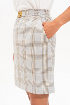 Юбка SILVERSPICE S-4511 клетка_серо-голубая - фото 4