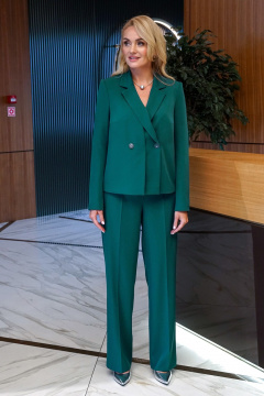 Брюки, жакет Alani Collection 2401 изумруд - фото 3