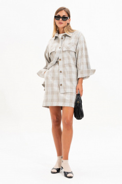 Рубашка, юбка SILVERSPICE S-8558 клетка_серо-голубая - фото 5