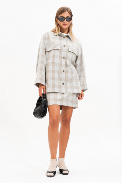 Рубашка, юбка SILVERSPICE S-8558 клетка_серо-голубая - фото 1