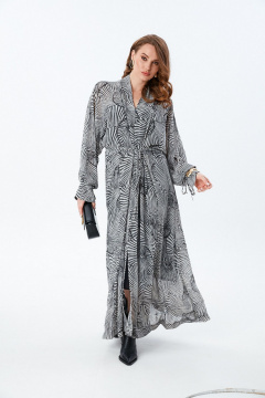Платье NikVa 992-1 чёрно-белые_ракушки - фото 5