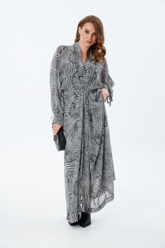 Платье NikVa 992-1 чёрно-белые_ракушки - фото 1
