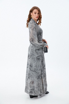 Платье NikVa 992-1 чёрно-белые_ракушки - фото 4