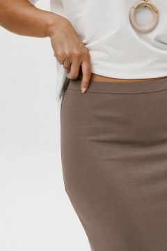 Джемпер, юбка Ma Vie М-691 молочный и коричневый - фото 5