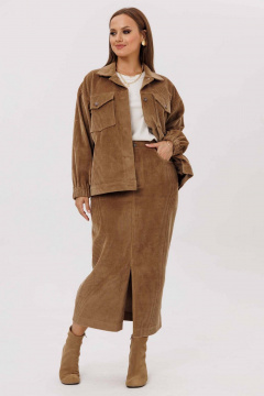 Бомбер, юбка Mislana 1245к орех - фото 1
