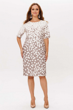 Платье Mislana 1259 сливочный/капучино - фото 5