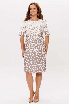 Платье Mislana 1259 сливочный/капучино - фото 4