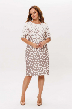 Платье Mislana 1259 сливочный/капучино - фото 3