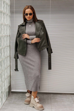 Платье Mislana 11035 серый - фото 3