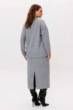 Джемпер, юбка Mislana 11137 серый - фото 3