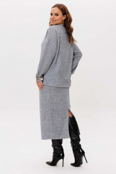 Джемпер, юбка Mislana 11137 серый - фото 2