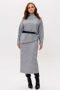 Джемпер, юбка Mislana 11137 серый - фото 1