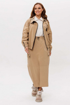 Бомбер, юбка Mislana 1266 бежевый - фото 1